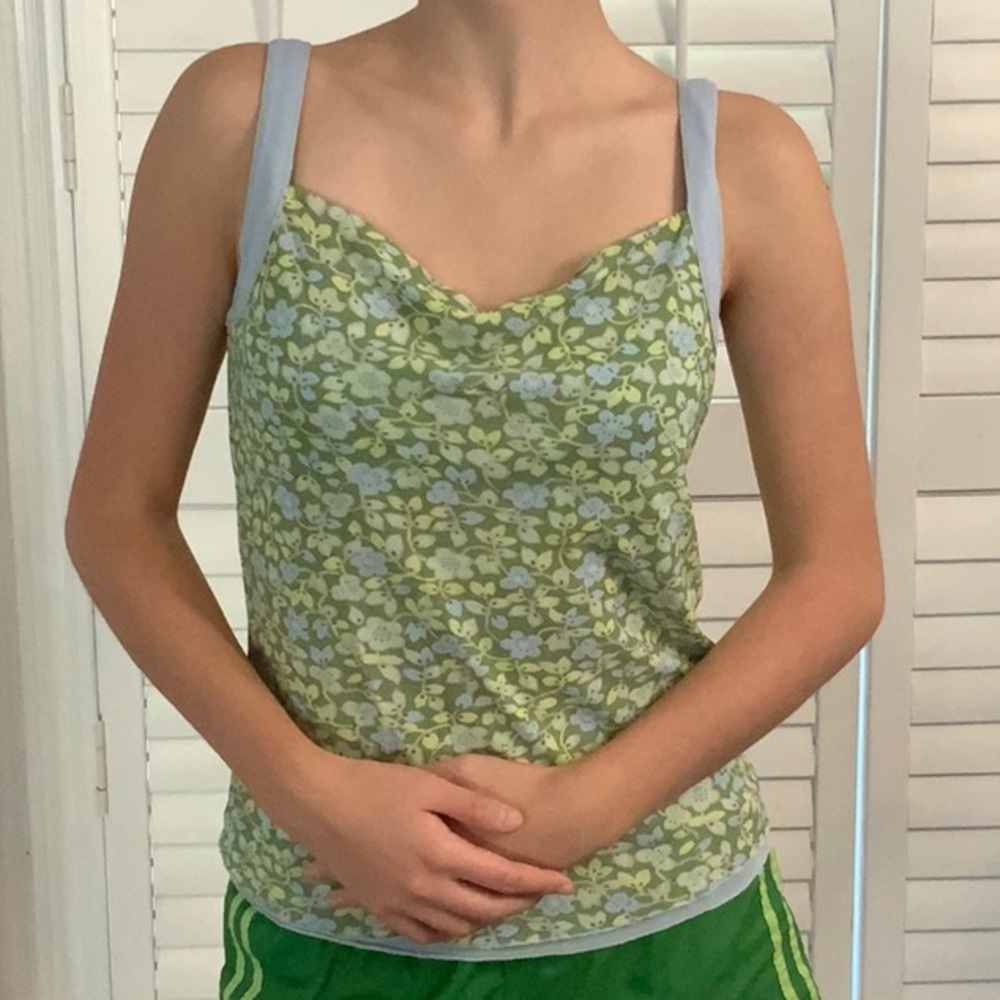 Sigrid Olsen Size Small Ladies top baby blue/green.  Unique design.